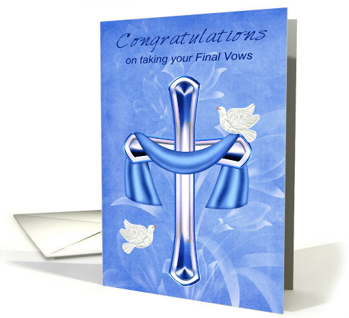Congratulations on Taking Final Vows Card with a Cross... (1390560)