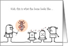 Get Well, Head Lice, general, humor, unhappy kids with lice on white card