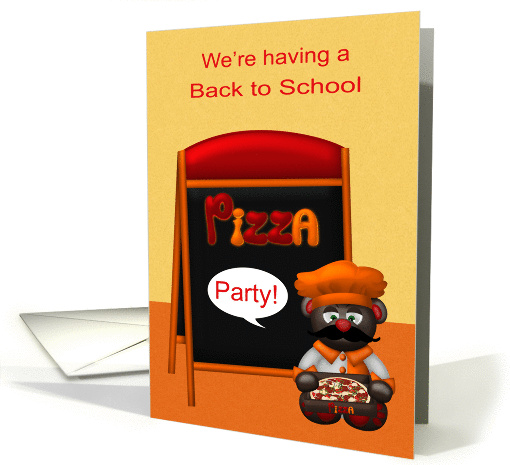Invitations to Back to School Pizza Party, cute chef with... (1397210)