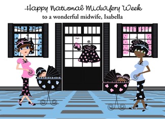 National Midwifery Week, custom name, Pregnant ladies with babies