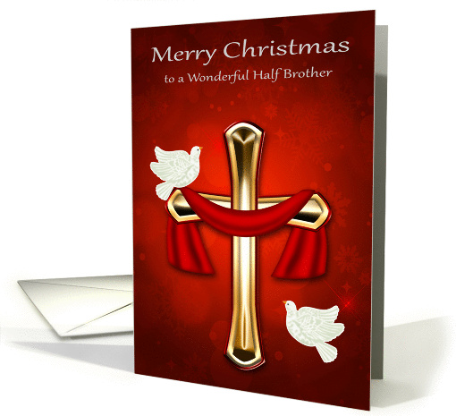 Christmas to Half Brother, religious, white doves with a... (1401518)
