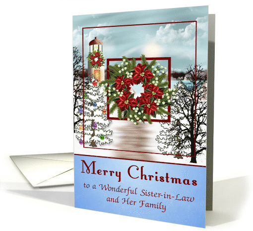 Christmas to Sister in Law and Family with a Snowy... (1402672)
