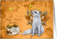 Birthday in Autumn/Fall from All Of Us, a mystical fox with wings card