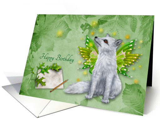 Birthday, general, beautiful mystical fox with wings on... (1403682)
