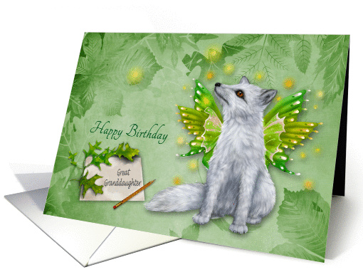 Birthday to Great Granddaughter, a beautiful mystical fox... (1404020)