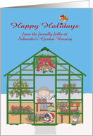 Happy Holidays, business custom name, nursery, garden center card