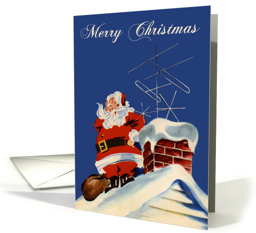 Christmas, general, humor, Santa Claus on a roof looking... (1408808)