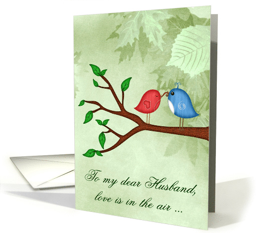 Love & Romance to Husband Card with Birds in Love Sharing a Worm card