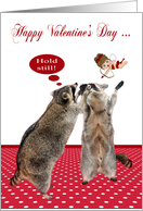Valentine’s Day, love and romance, general, cute raccoons with cupid card