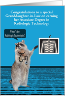 Congratulations, custom name, Radiologic Technology, raccoon card