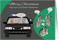 Christmas from Police Department, general, adorable raccoons, K-9 card