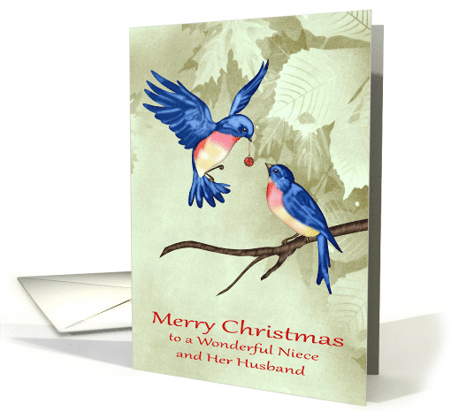 Christmas to Niece and Husband with two Beautiful bBue Birds card