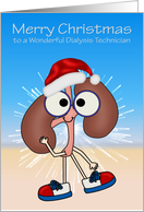 Christmas to Dialysis Technician with a Kidney Wearing a Santa Hat card