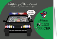 Christmas to Grandson in Law with Adorable Raccoons in a Police Car card