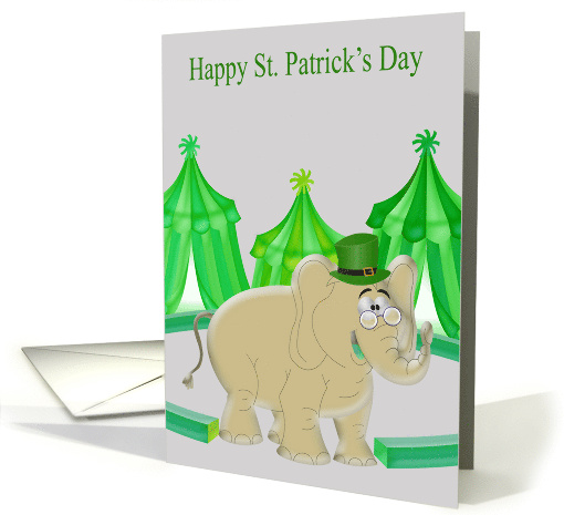 St. Patrick's Day with an Elephat Wearing a Green Hat and... (1418404)