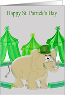 St. Patrick’s Day with an Elephat Wearing a Green Hat and Eye Glasses card