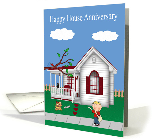 House Anniversary Card with a Beautiful House Theme with... (1421244)