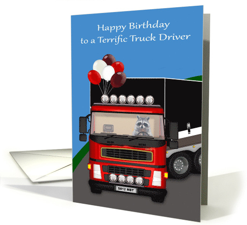 Bithday to Truck Driver with a Raccoon Driving a Semi and... (1421588)