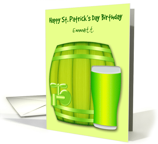 Birthday on St. Patrick's Day Custom Name with a Mini Keg... (1422980)