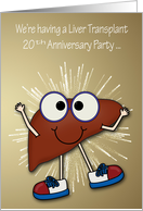Invitations, Liver Transplant 20th Anniversary Party, happy liver card