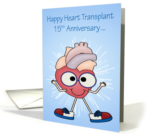 Invitations, Heart Transplant 15th Anniversary Party, happy heart card