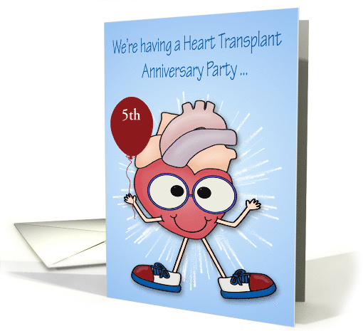 Invitations to Heart Transplant Anniversary Party, custom year card