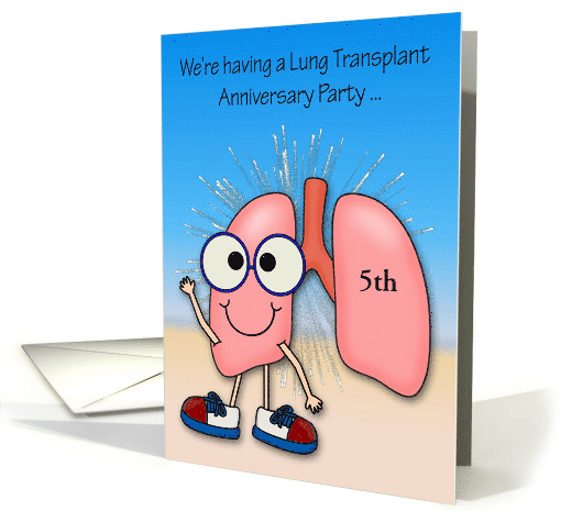 Invitations to Lung Transplant Anniversary Party Custom Year card