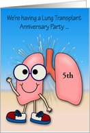 Invitations to Lung Transplant Anniversary Party Custom Year card