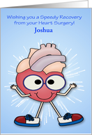 Get Well from Heart Surgery Custom Name with a Heart Wearing Sneakers card