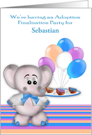 Invitation to Adoption Finalization Party Custom Name with an Elephant card