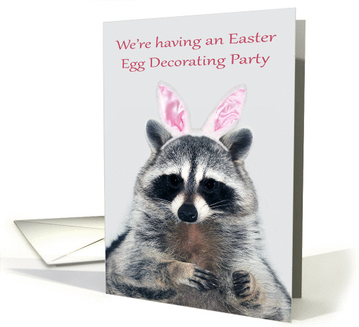 Invitations, Easter Egg Decorating Party, raccoon wearing... (1427084)