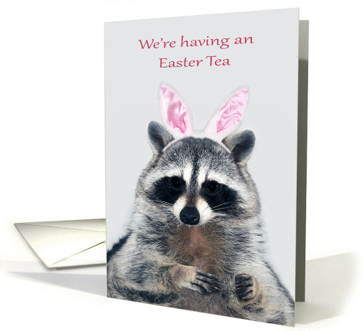 Invitations, Easter Tea, an adorable raccoon wearing... (1427102)