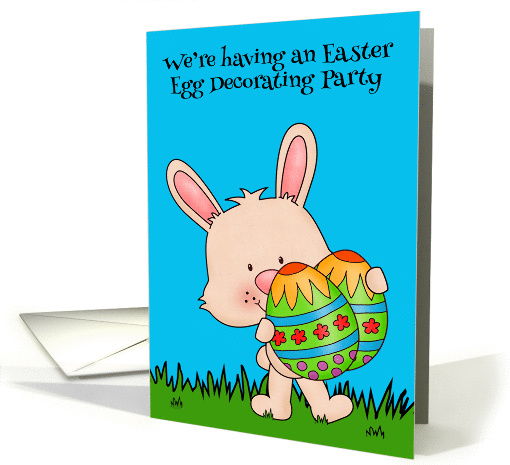 Invitations, Easter Egg Decorating Party, bunny holding... (1427358)