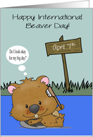 International Beaver Day Observed on April 7th with a Cute Beaver card