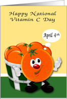 National Vitamin C Day, April 4th, general, cut orange with smile card