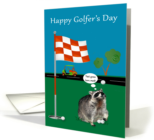 Golfer's Day, April 1Oth, general, adorable raccoon with... (1429770)