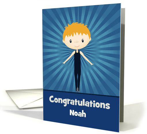 Congratulations on Ballet Dance Recital Custom Name Card for Boy card