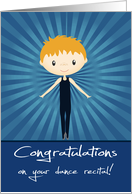 Congratulations, dance recital, ballet, general, blonde-haired boy card