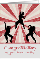 Congratulations on Dance Recital with Dancing Female Silhouettes card