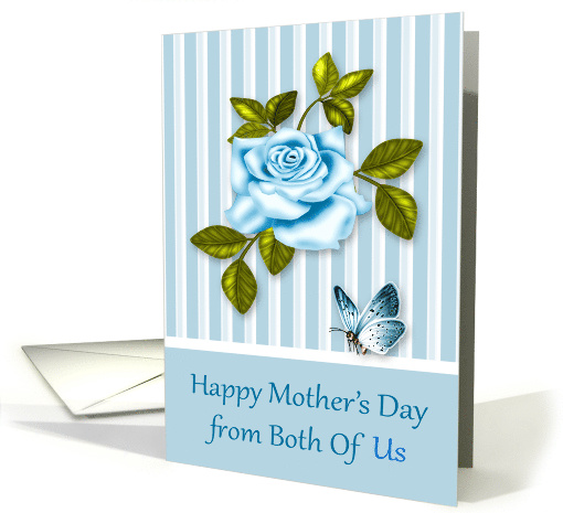 Mother's Day from Both of Us with a Blue Rose and a Butterfly card