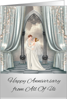 Wedding Anniversary, from All Of Us, Bride and groom with ocean view card