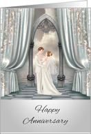 Wedding Anniversary, general, Bride and groom with an ocean view card