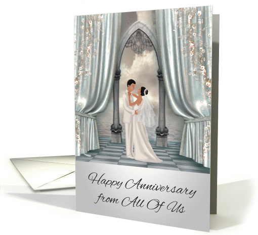 Wedding Anniversary, from All Of Us, dark-skinned Bride and groom card
