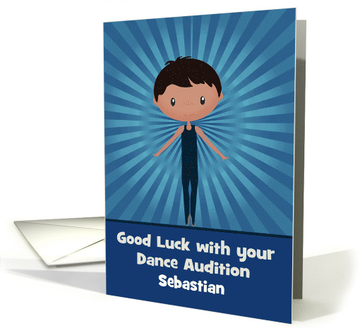 Good Luck, Audition, dance, ballet, custom name, dark-skinned boy card