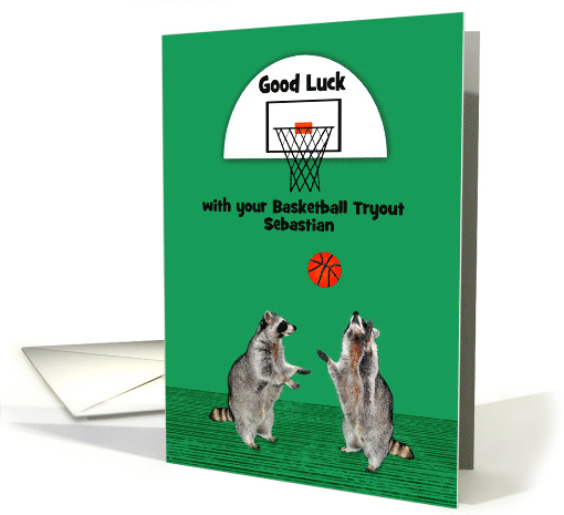 Good Luck, Tryouts, Basketball, custom name, raccoons... (1432068)