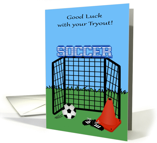 Good Luck, Tryouts, Soccer, general, net with cone, ball,... (1432148)