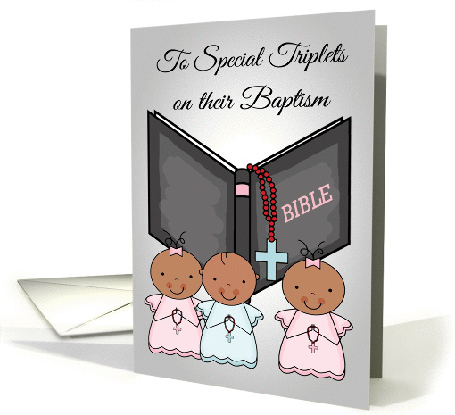 Congratulations, Baptism, dark-skinned triplets, 2 girls... (1433468)