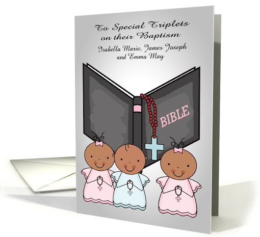 Congratulations, Baptism, dark-skinned triplets, 2 girls... (1433484)