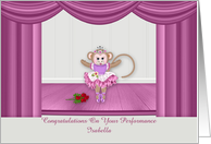 Congratulations on Performance Dance Ballet Custom Name card