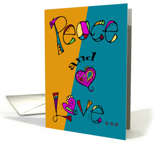International Day Of Peace, general, psychedelic peace and love card